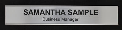 Large Door Plaque with two lines of text 60mm x 350mm insert with aluminium holder