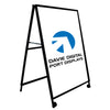Sandwich Board A-frame portable sign with wheels and 2 digitally printed signflute panels 60x90cm
