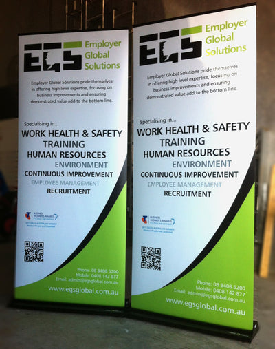 Pull up portable banner sign 2m x 850mm for plenty of space to display company logos colours and information
